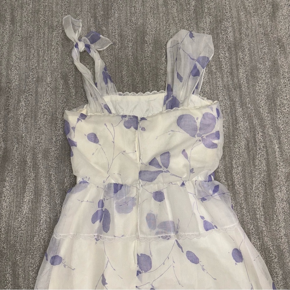 Vintage Union Made A Line Maxi Dress White Floral Boho Cottage Women’s Size M - Picture 4 of 6